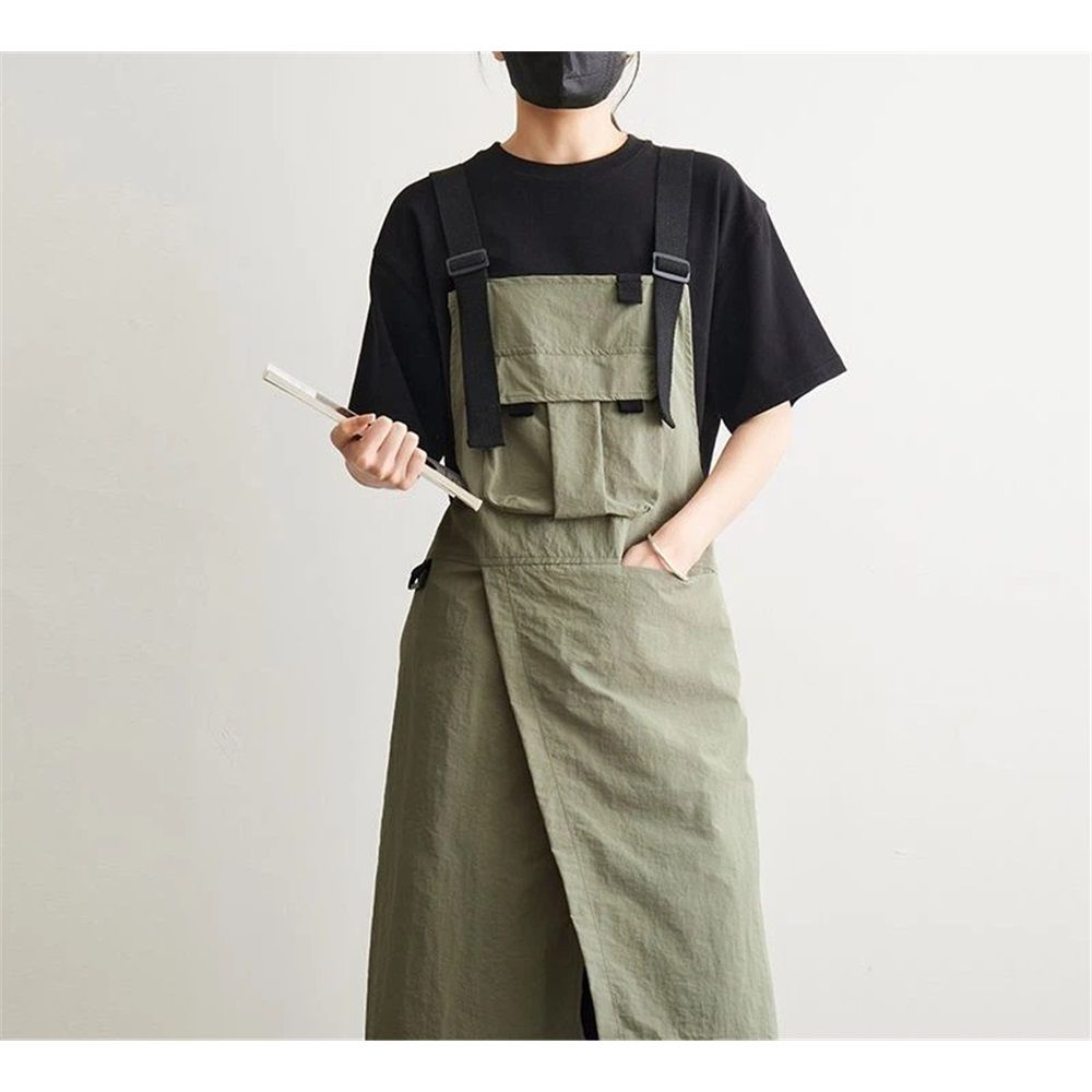 Unisex Apron Vest with 1 Pockets,Sleeveless Adjustable Smock Apron for Painting,Cleaning,Artist,Nail tech(green) — image 2