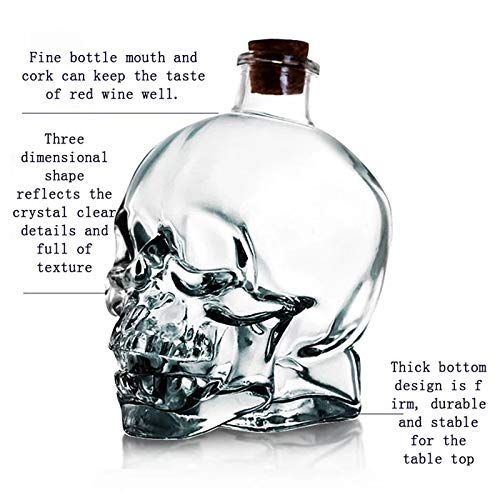 Creative Crystal Skull Head Shot Glass Party Transparent Champagne Cocktails Beer Coffee Wine Bottle Doomed Drinkware (750ml) โ image 3