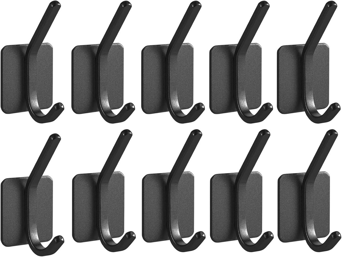 10 Pieces Heavy Duty Self-Adhesive Hooks - Wall Hook - Coat Rack - Coat Hook - No Drilling Required - Hanging Hooks - Wall Hook - Towel Hook