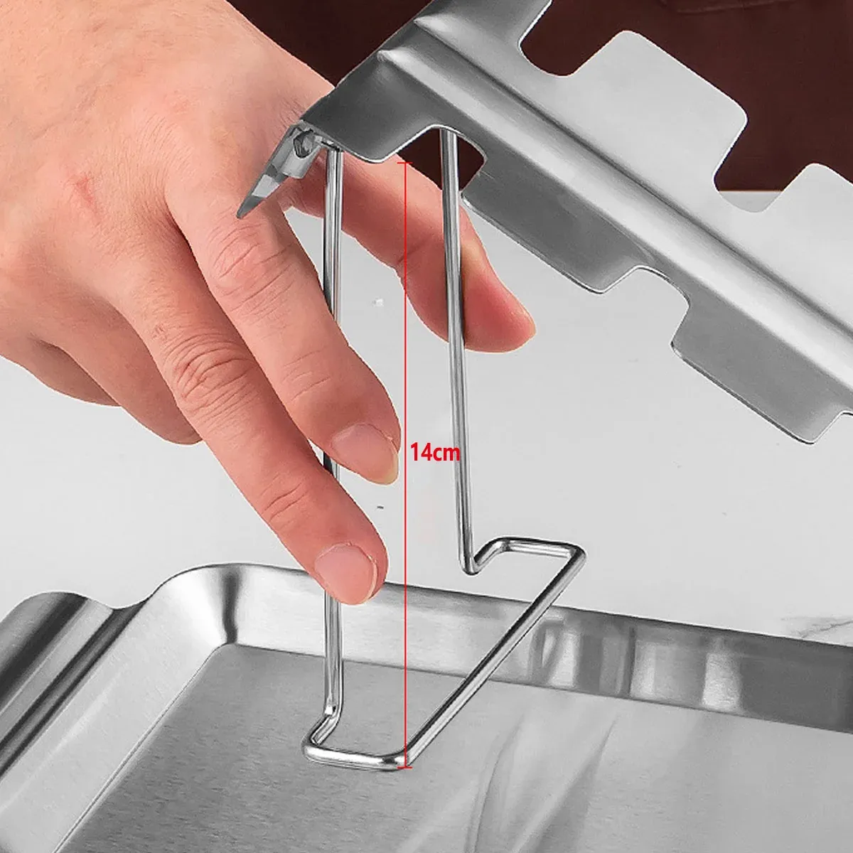 Stainless Steel Folding Chicken Rack Metal Grill Chicken Meat Holder Adjustable — image 5