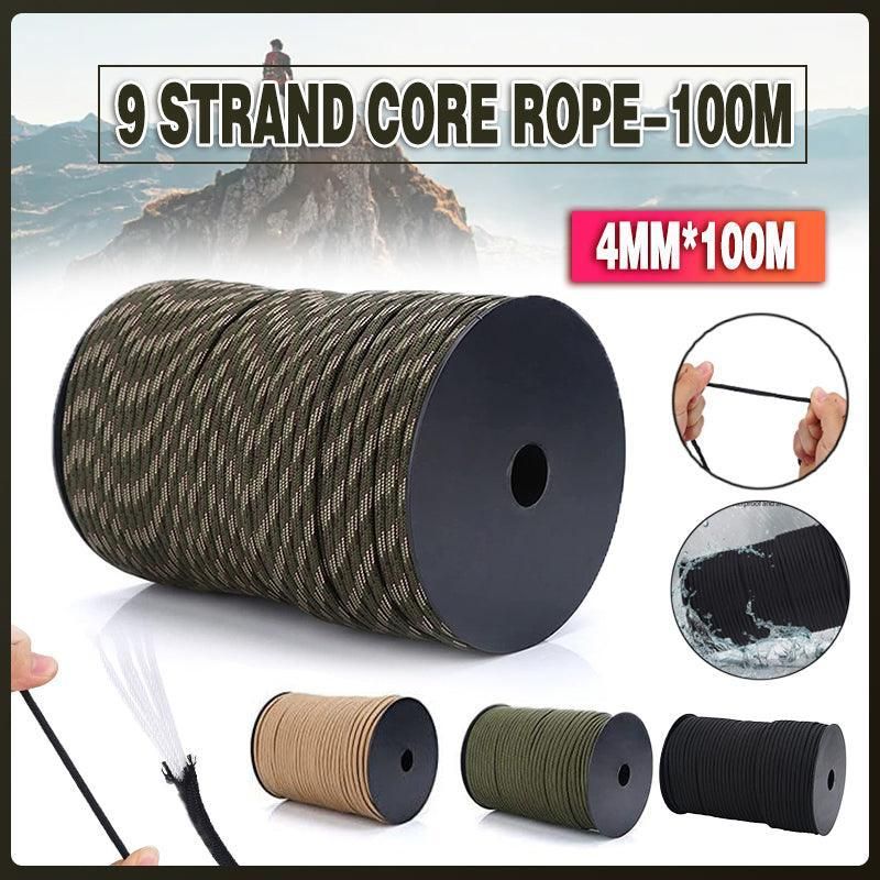 9 Strand Core Rope-100M 550 Paracord Parachute Cord Lanyard Mil Spec Type Iii - Black — image 2