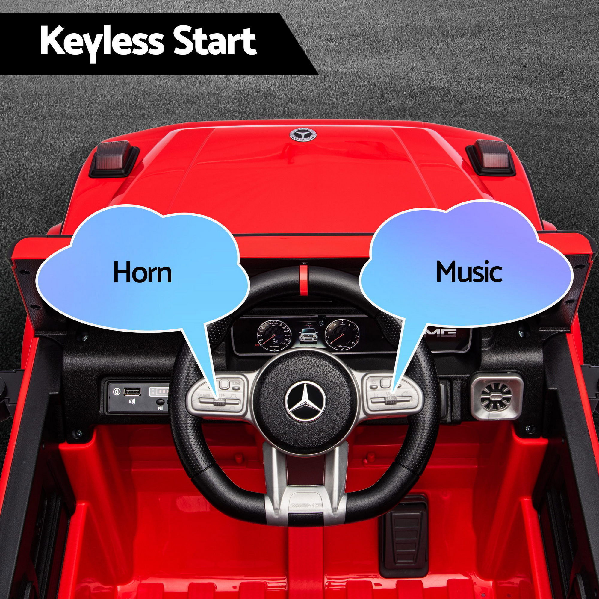 Kids Electric Ride On Car G63 Toy Cars Remote Control Red — image 6