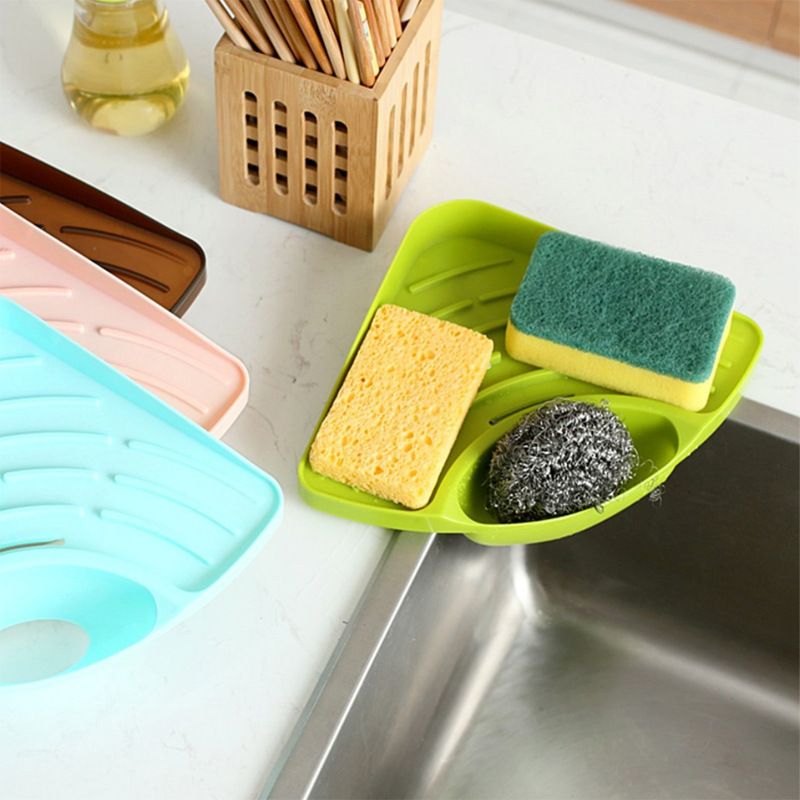 Triangle Shelf Rack Storage Shelf Rack Triangle Shelf Holder Soap Holder Sponge Holder Sink,Miscellaneous storage rack Green — image 3