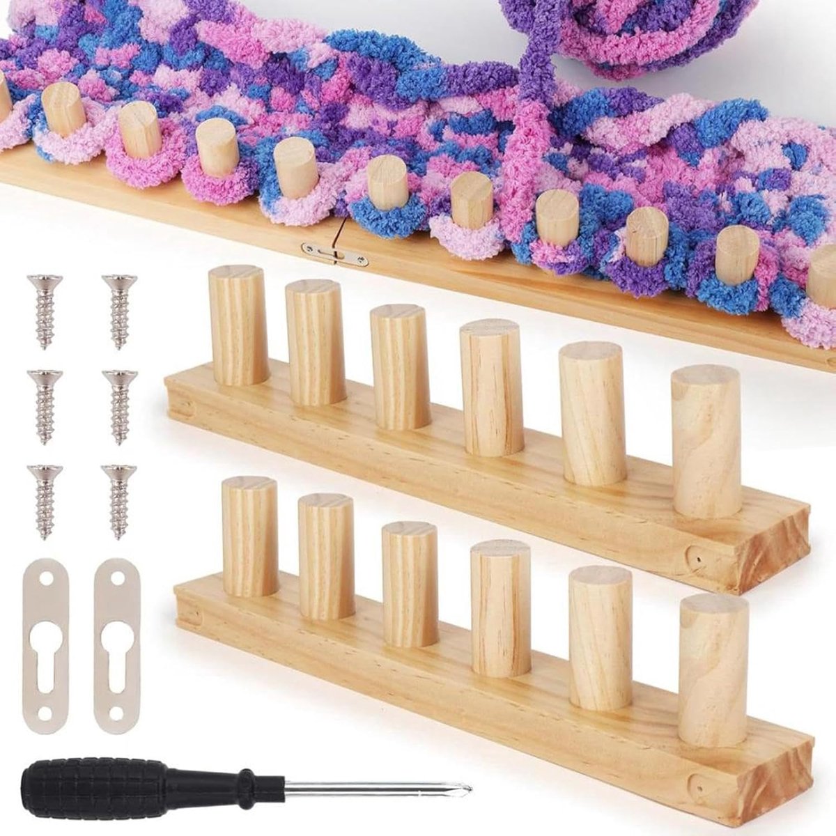 Knitting Machine for Thick Yarn - 2 Pieces - Reusable - Suitable for Making Your Own Blankets - Portable Knitting Frame for Blankets - Crafts