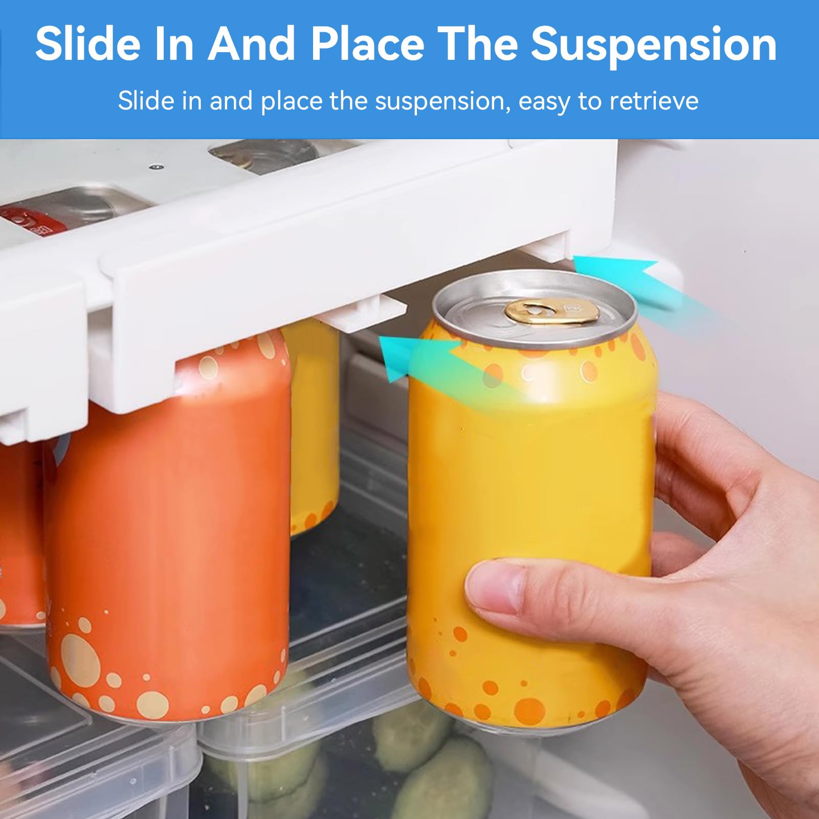 Can Holder Fridge - Fridge Organizer Hanging - Soda Can Rack - Beer Holder - Fridge Storage Rack - Hanging Drawer - Beverage Dispenser - Space Saving - Kitchen โ image 3