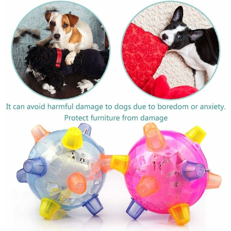 LED Dog Jumping Ball, Jump Activated, Rubber Light Up Ball, Non-Toxic Flashing Jumping Balls, Non-Toxic Pet Flash DAnce โ image 3