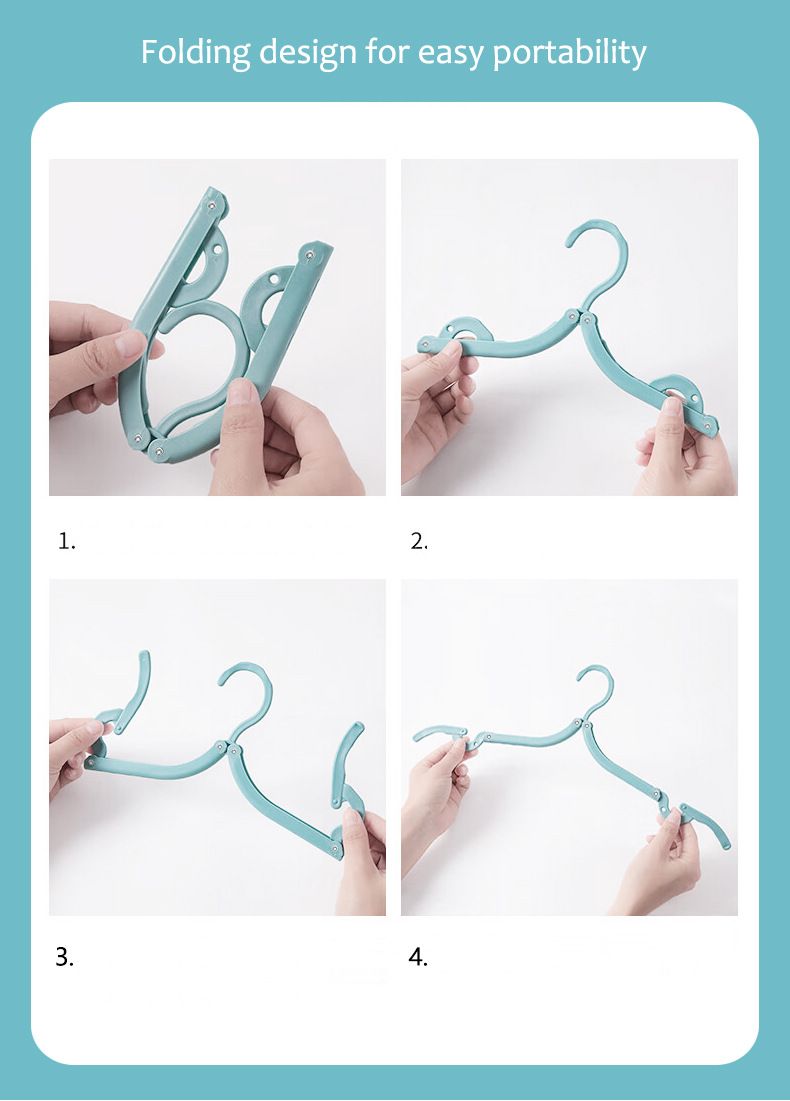 Portable Folding Travel Hangers Set - 19 Piece Laundry Kit with 6 Adjustable Hangers 12 Clips and Storage Bag - Space Saving Design for Caravanning Camping and โ image 6