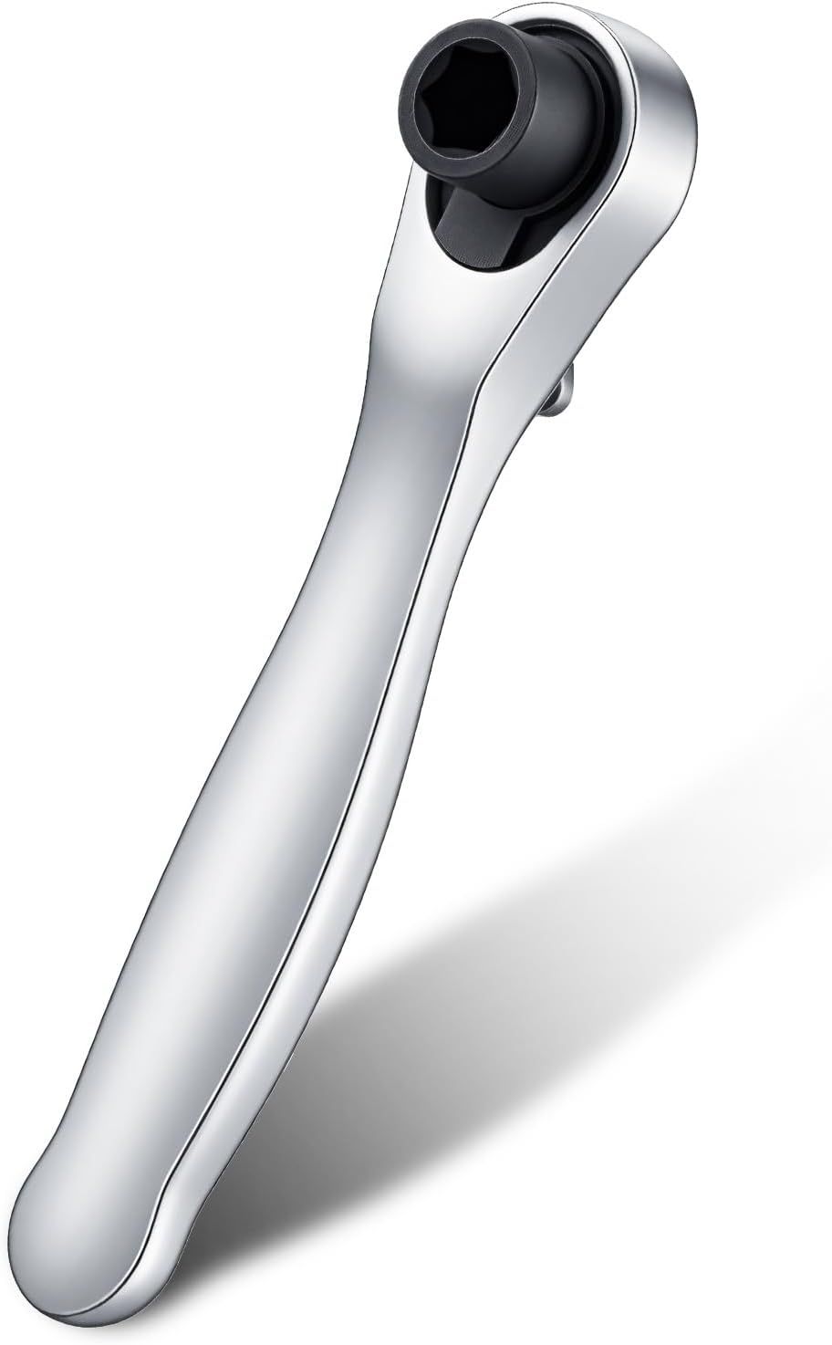 Mini 1/4 Ratchet Wrench, Reversible Stubby Ratchet, Oval Head Socket Wrench, Steel Quarter Inch Compact Socket Wrenches for Tight Spaces