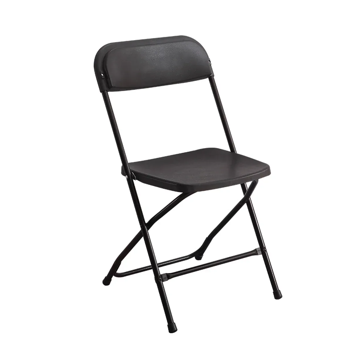 Plastic Folding Chair Office Meeting Chair Staff Training Leisure Chair - Black
