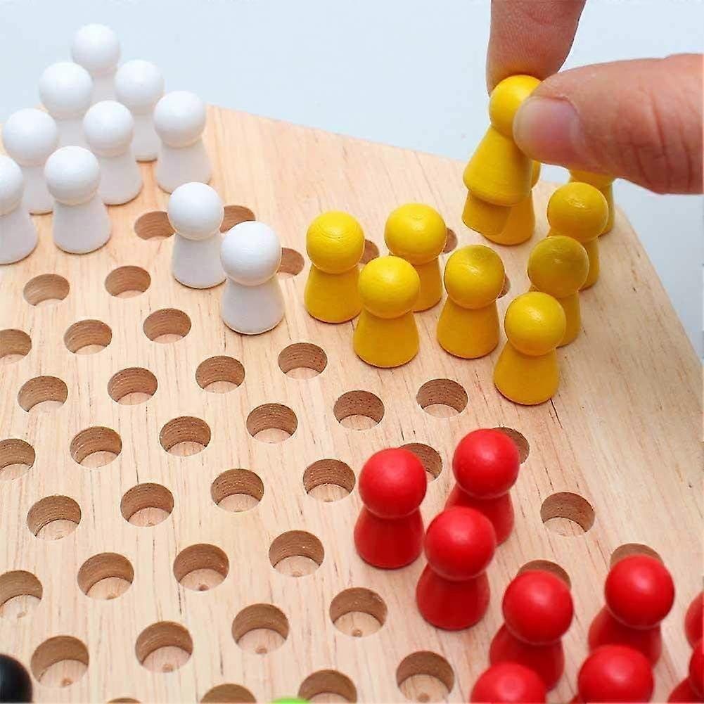 Chinese Checkers Wooden Building Board Games for babies Classic Set Halma Family Strategy Pieces โ image 5