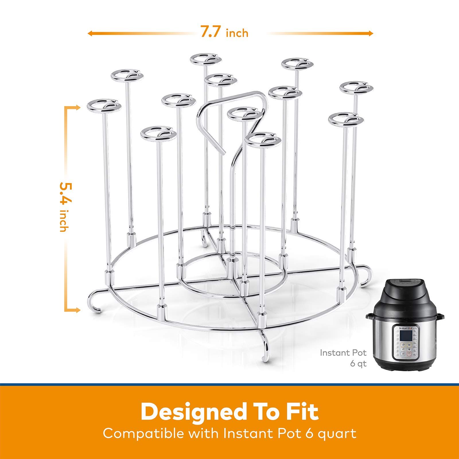 Skewer Stand Compatible with Instant Pot 6 Quart Accessories for Air Fryer Crisp Lid steel food grade 304 — image 4