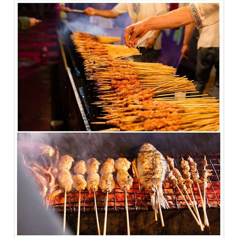 100 Pieces Wooden Skewers, 30Cm Bamboo Skewers Sticks, Skewers For Fruit, Cocktail, Bbq And Vegetables — image 4