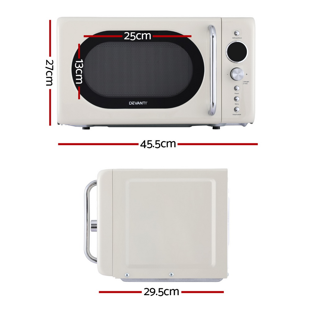 Devanti 20L Microwave Oven 700W Cream โ image 2