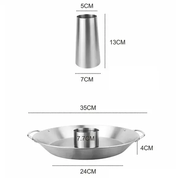 Stainless Steel Turkey Roaster Pan with Handles for Outdoor BBQ Picnic and Home Grilling Silver 35 × 4 cm — image 2