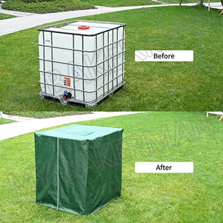 Waterproof UV Resistant IBC Garden Water Tank Cover, 210D Oxford with Zipper, Green โ image 2
