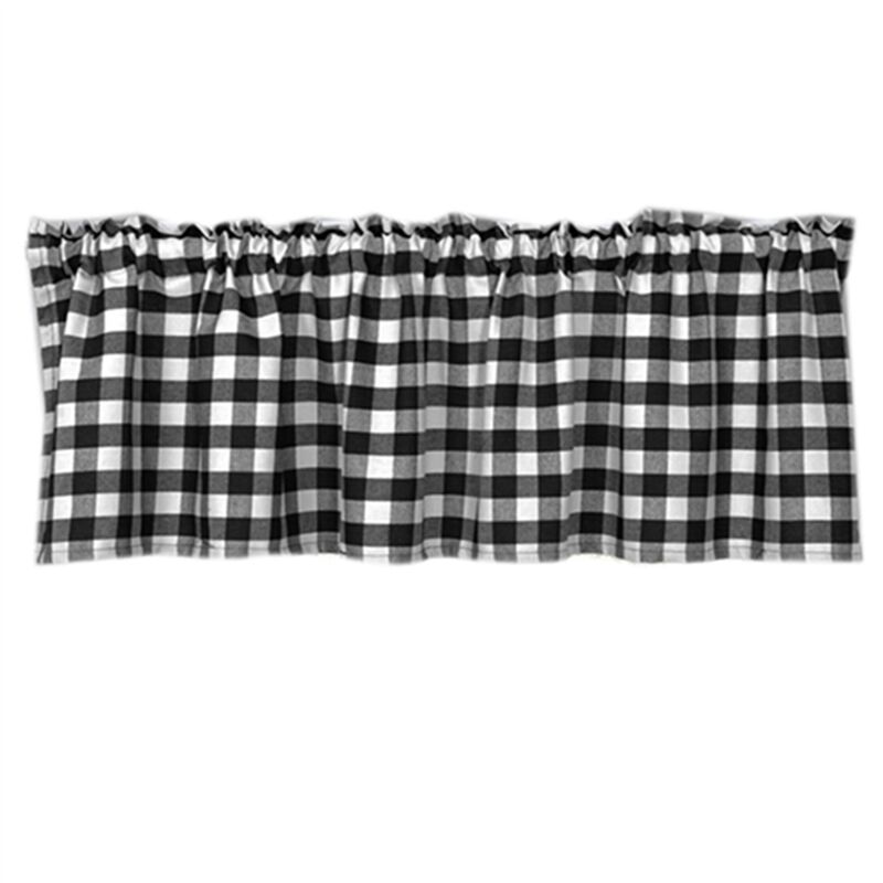 Black & White Checkered Kitchen Curtain, Farmhouse Style, 3-Pack, Window Decoration โ image 2