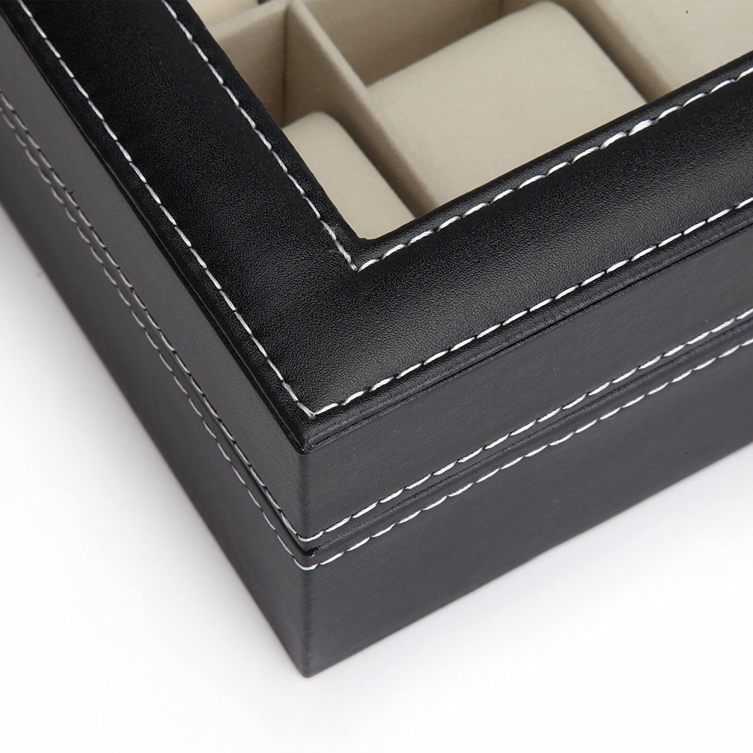 Black PU Leather Watch Organizer Display Storage Box Cases for Men & Women (12 slots) โ image 5