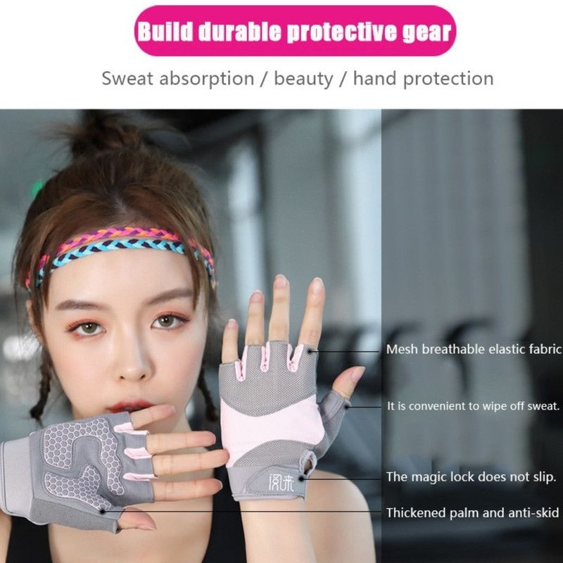 Gray - Size S - Silicone Anti-Slip Half-Finger Workout Gloves, Breathable Shock-Absorbing Gym Gloves for Cycling, One Pair, Unisex โ image 4