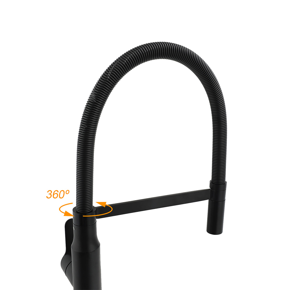 Matt Black Kitchen Sink Basin Mixer 360º Swivel Faucet Tap Pull Out Spout WELS — image 4