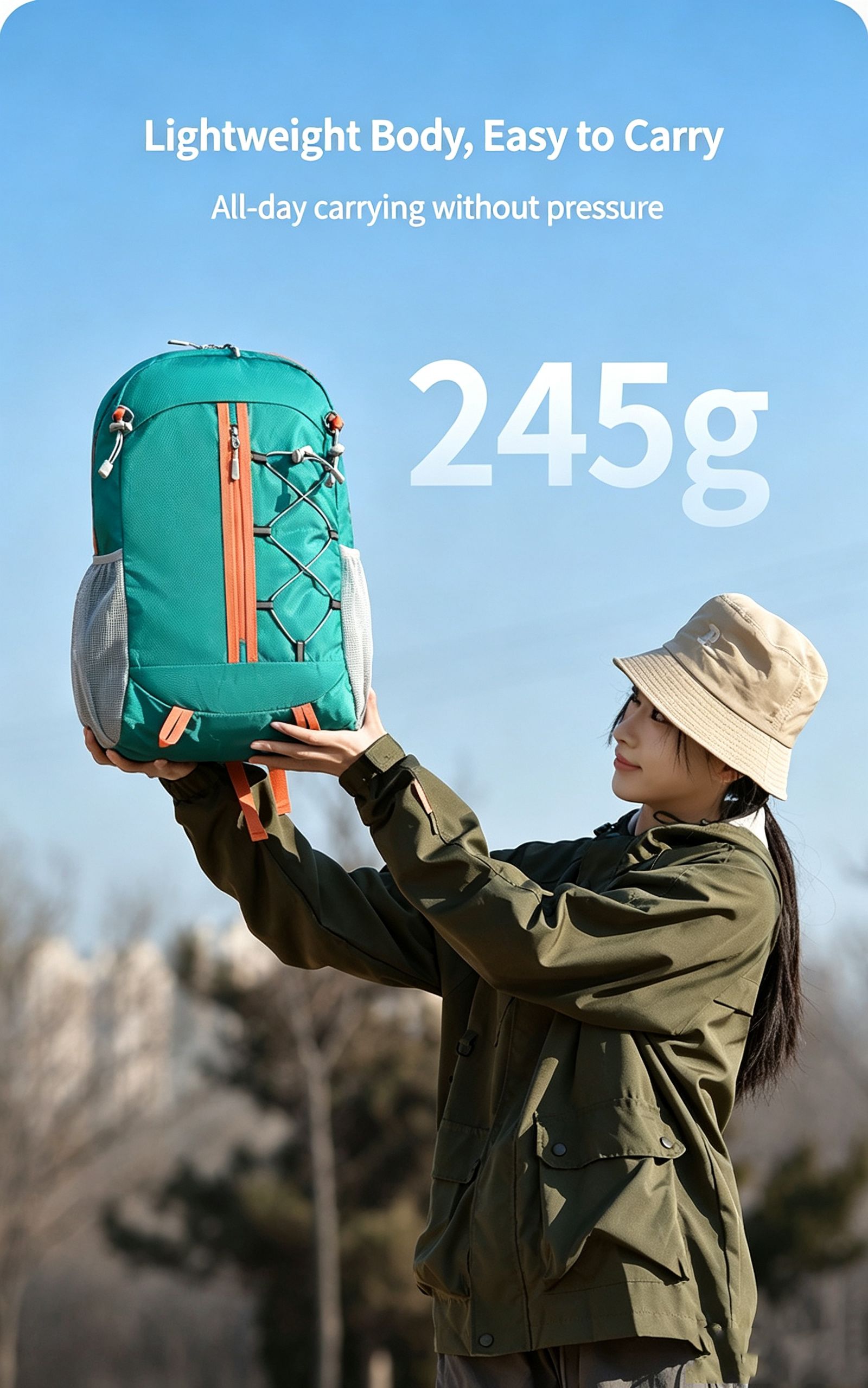 Outdoor Oxford Canvas Waterproof Hiking & Cycling Backpack 20-35L,blue — image 5