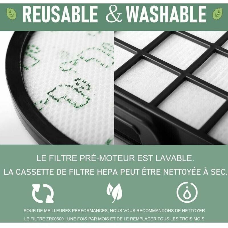 2 Pack Replacement Filters Compatible with Rowenta X Trem Power Cyclonic Vacuum Cleaner ZR006001 RO69xx RO72xx — image 3