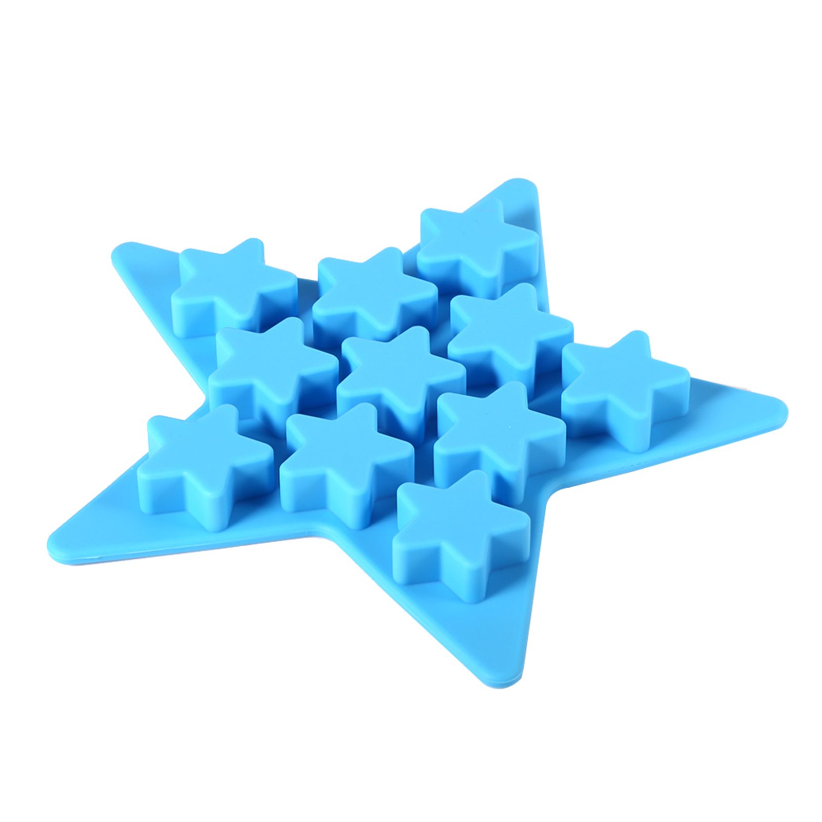 Five Star Shaped Cool Silicone Ice Cube Tray Freeze Mold Maker Tools for Club Bar Party (Blue) — image 2