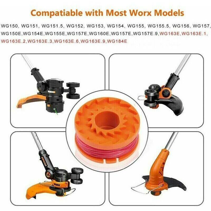 Worx Wa0004.1 Bobine of Wire of Spare Longue Duration Compatible with Wg150, 4 Coils and 1 Caps — image 2