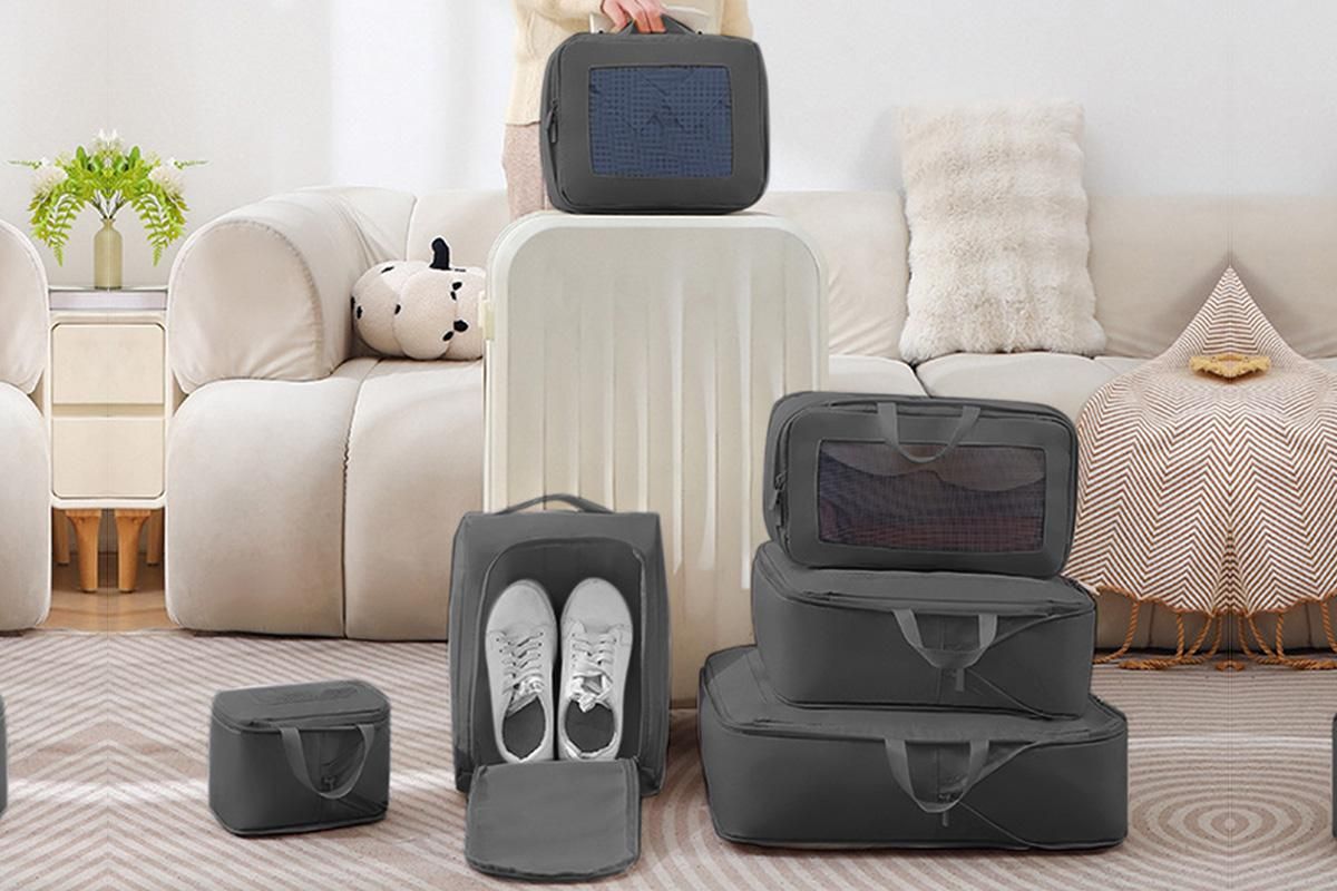 7 Set Compression Packing Cubes for Travel Luggage Organizer Bags for Travel Accessories - Black โ image 3