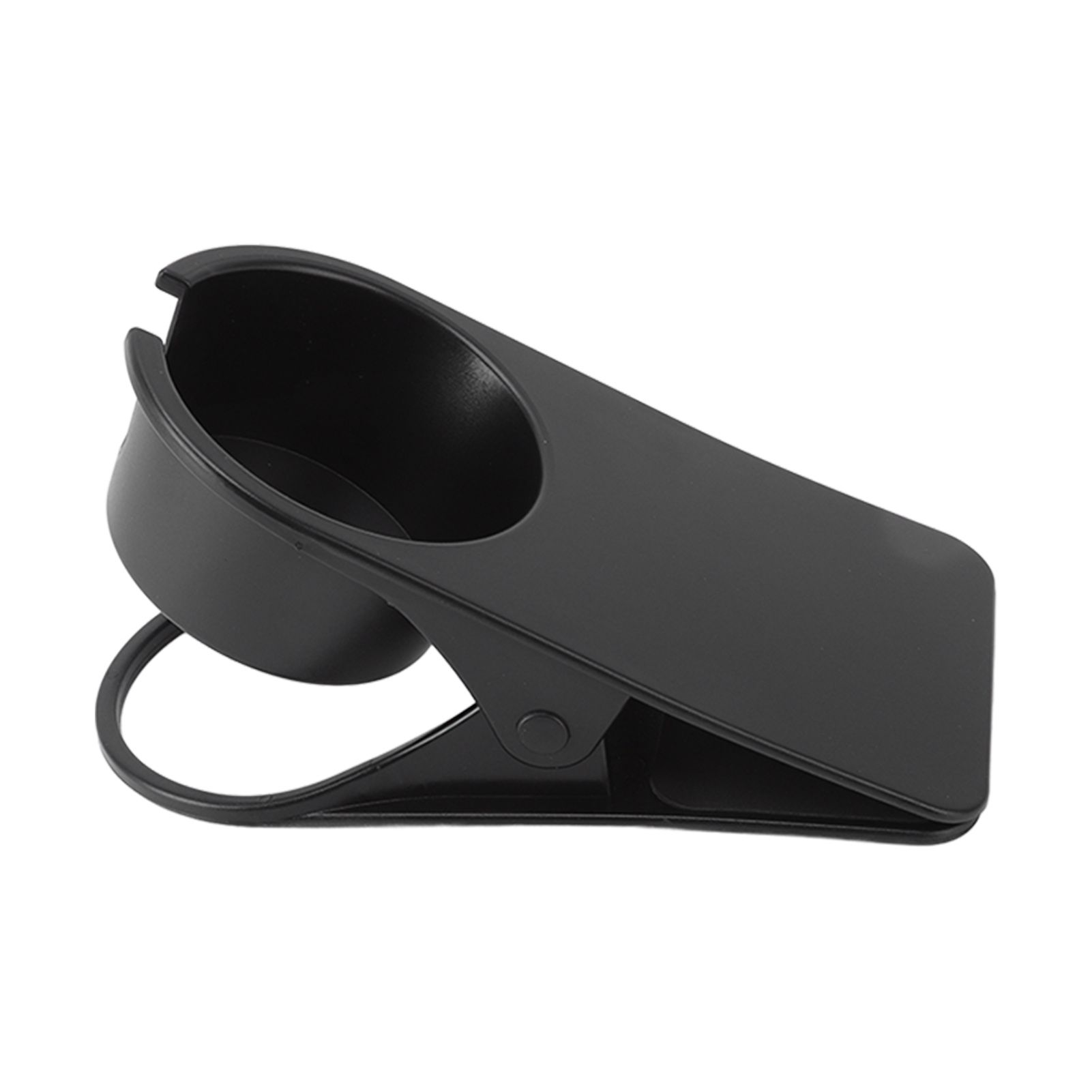 Cup Holder Clip Desk Side Glass Mug Bottle Clamp Stand Plastic for Home Office Storage Black — image 2