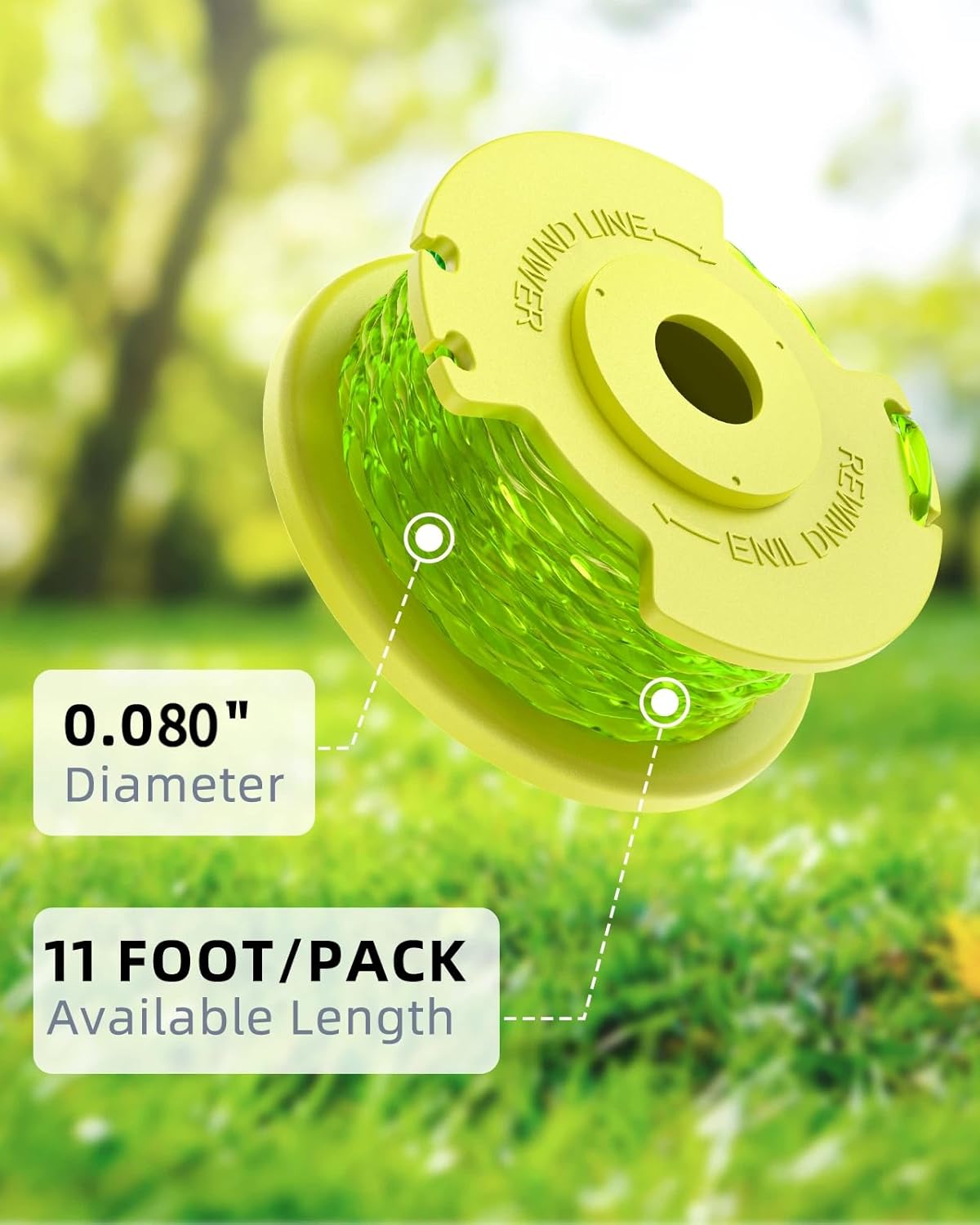 10 PCS Weed Wacker String and 4 Pack AC14HCA Replacement Spool Cap Compatible with Ryobi One Plus+ AC80RL3 — image 2