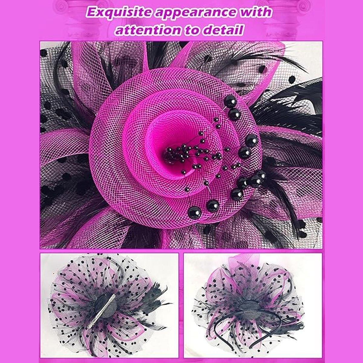Vintage Accessories Mesh Veil Headpiece Feather Floral Headwear for Women Party โ image 6