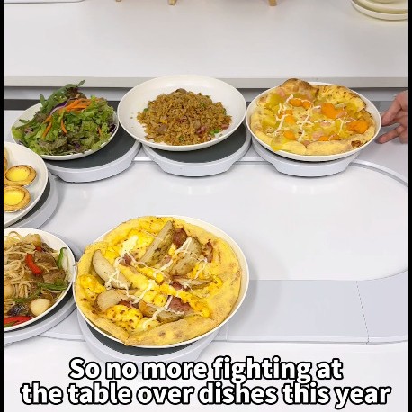 White 6 discs TheLazy Susan Revolution - Portable 22cm Rotating Food Tray for Easy Sharing — image 3