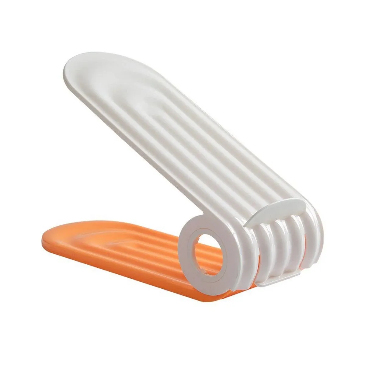 20pcs Shoe Slots Organizer Adjustable Double Layer Shoe Rack Stackable Support - Orange