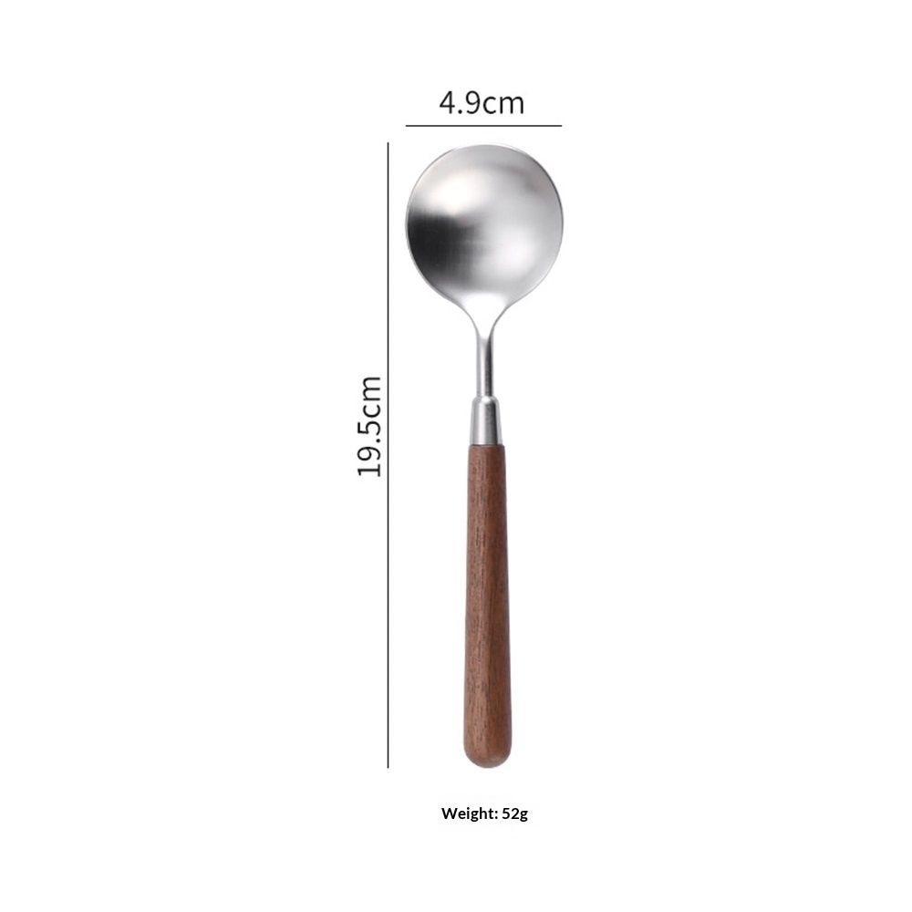 Spoon and Forks Silverware Set With Walnut Wood Handle, Flatware (304) Stainless Steel Cutlery Dinner Fork Spoon Knife Set, 1-Pack — image 3