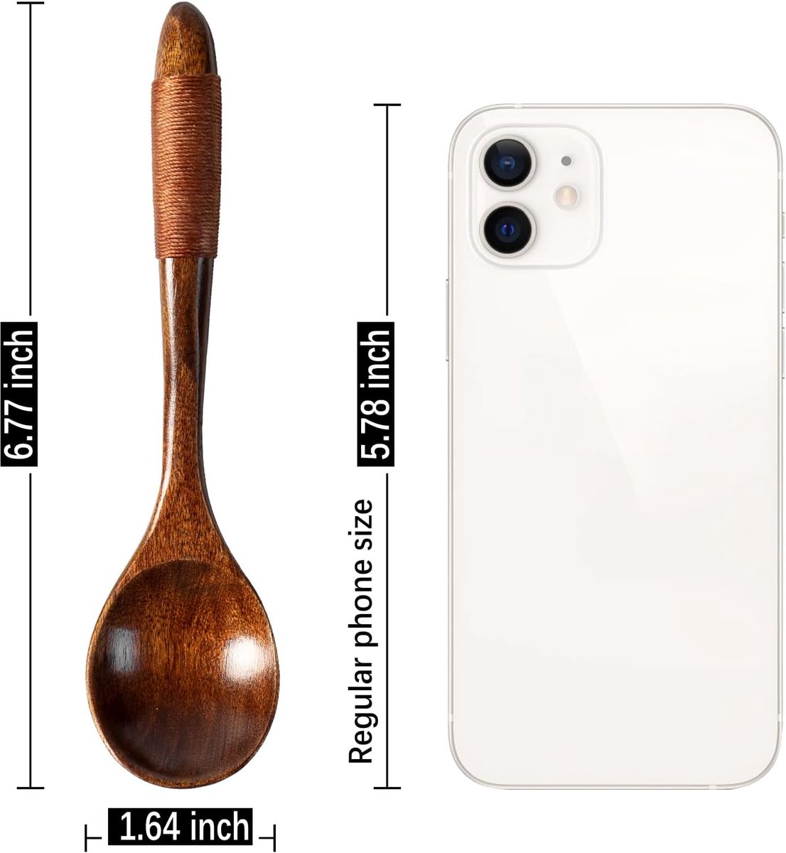 Wooden Spoons - 17cm Bamboo Spoons - Eco-friendly - Versatile Use - Perfect for Honey Jars & Jams (6-piece) — image 2