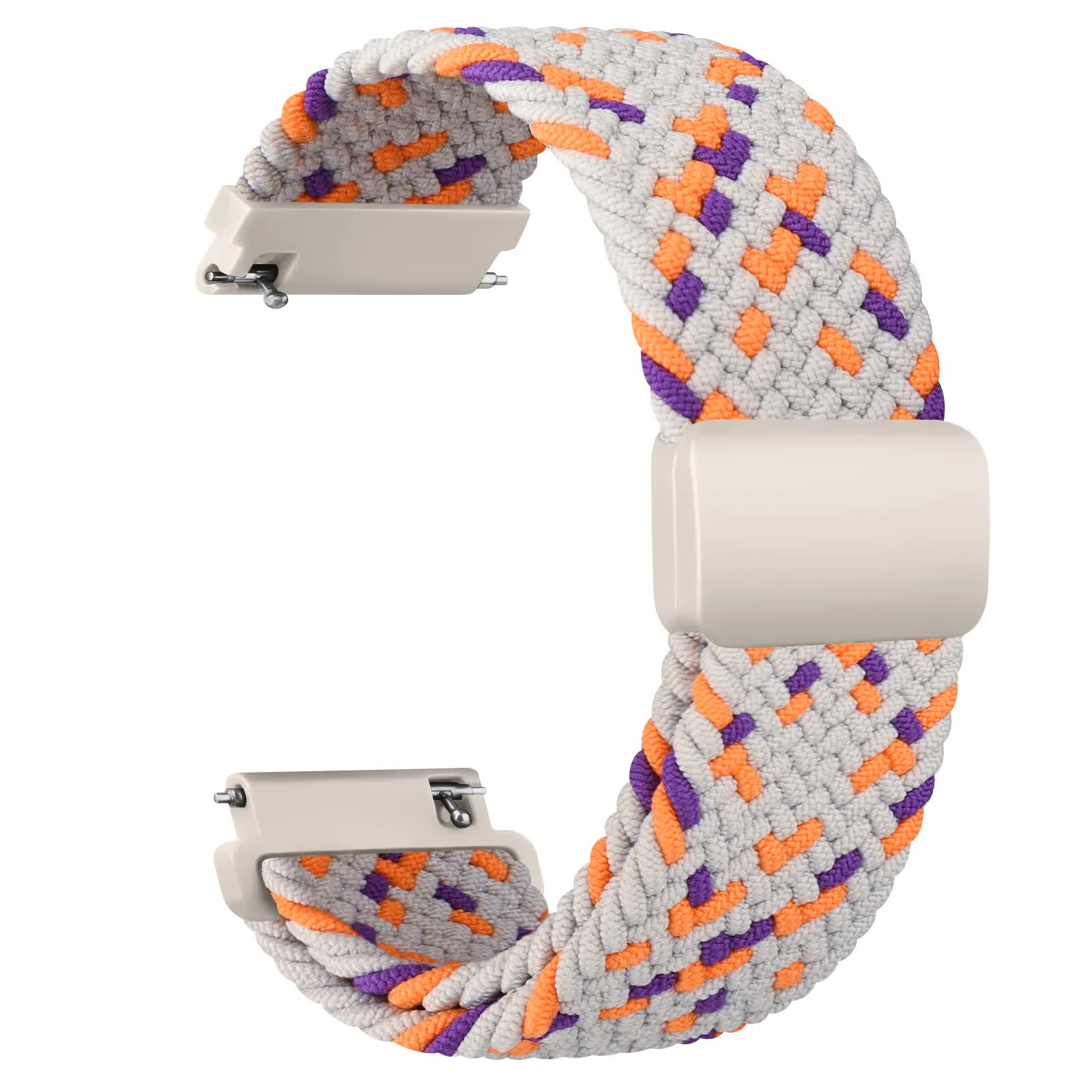 20mm Braided Sololoop for Garmin Vivoactive 5/3/3 Music Band Wristband for Garmin VivoMove3/Trend/Sport Venu SQ/SQ2/2plus Strap Rainbow 20mm โ image 5