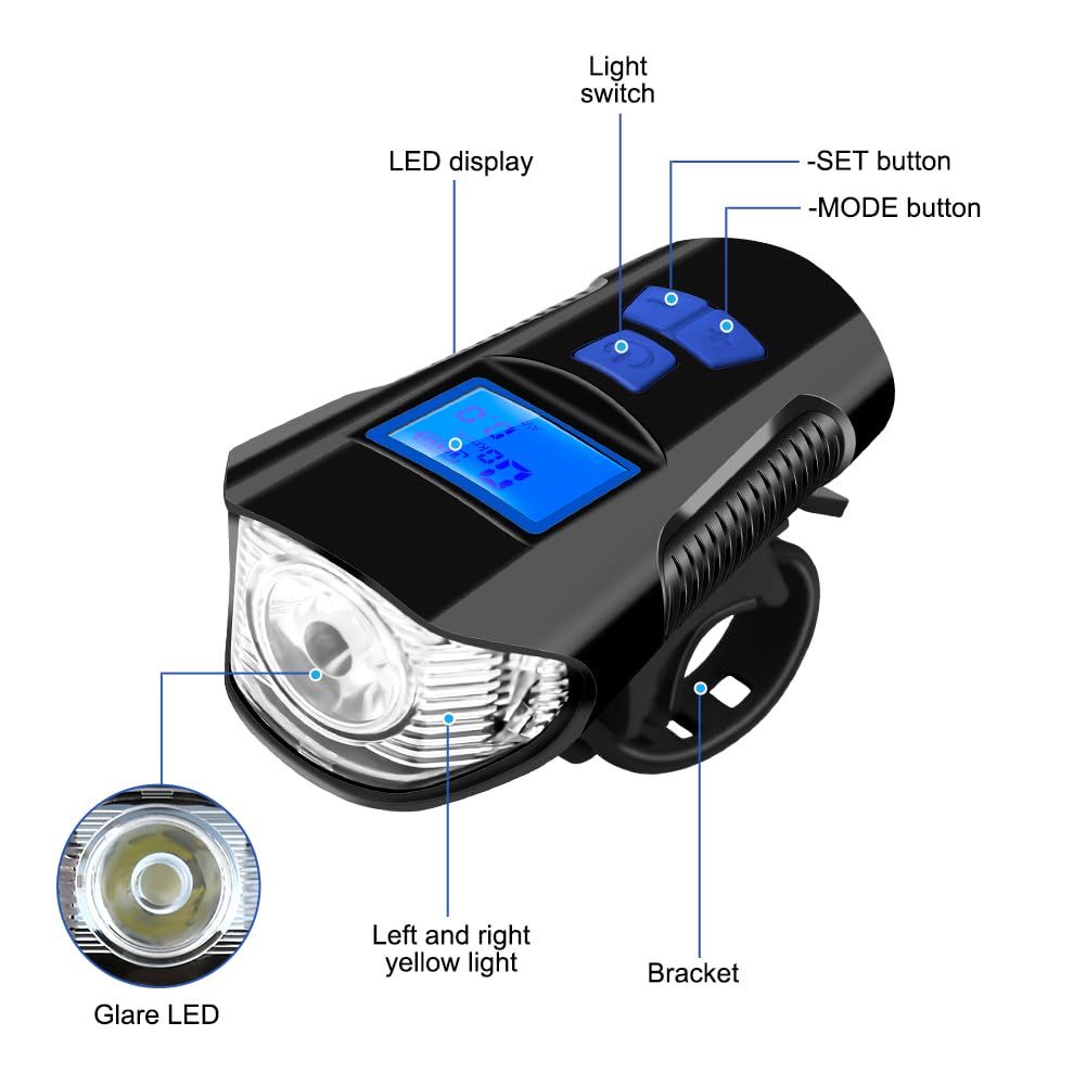 Bike Headlight, USB Rechargeable Bike Light, Waterproof Bicycle Headlight Lights Front and Back Mountain Bike Lights โ image 2