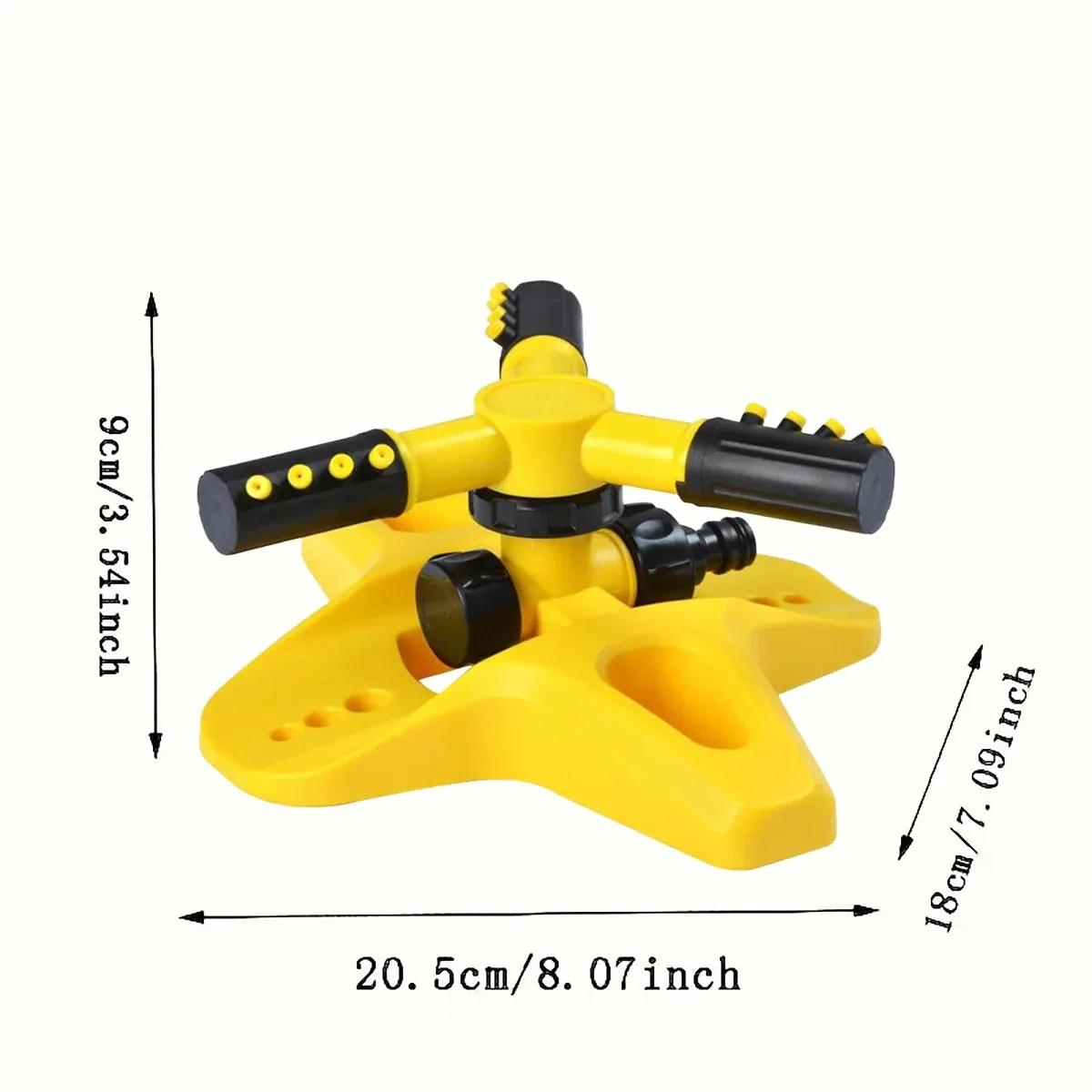 360 Degree Rotating Yellow Sprinkler Automatic Lawn Garden Watering System Villa — image 3