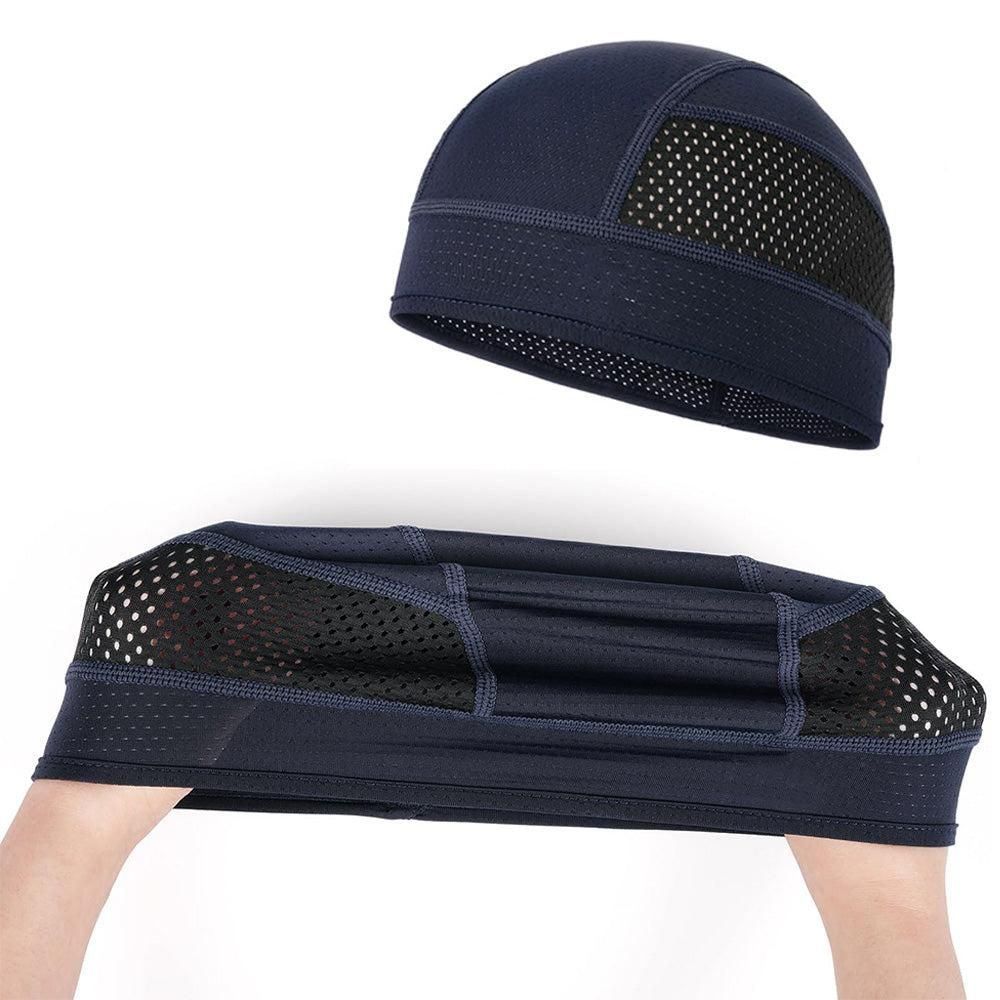 Skull Cap Helmet Liner - Cycling & Motorcycle Cap for Under Helmet Use Blue — image 5
