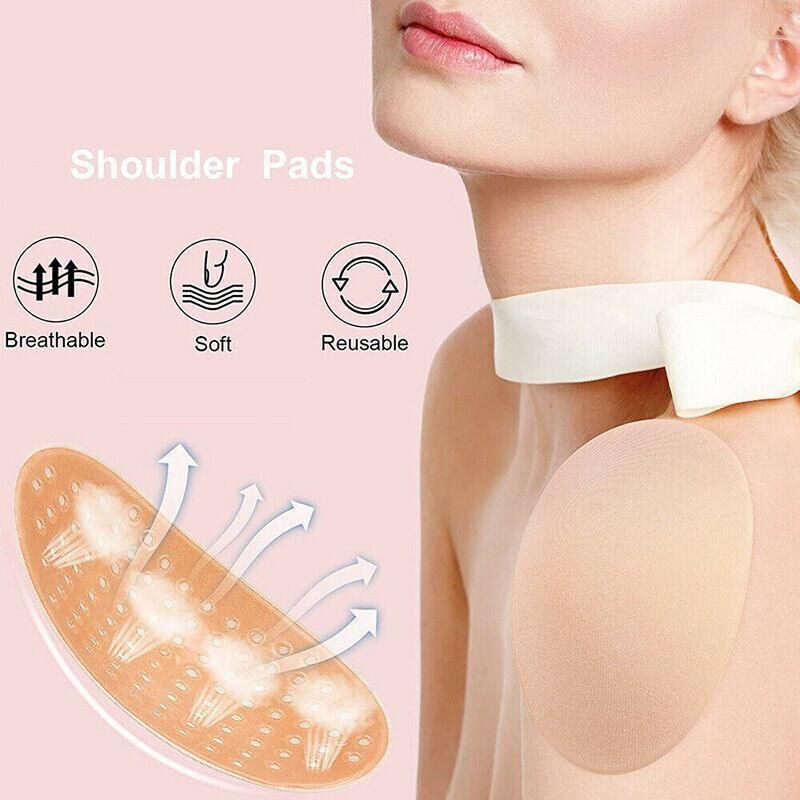 2Pcs Soft Anti-Slip Invisible Shoulder Pads Naturally Increased Silicone /Sponge - Black (Sponge) โ image 4