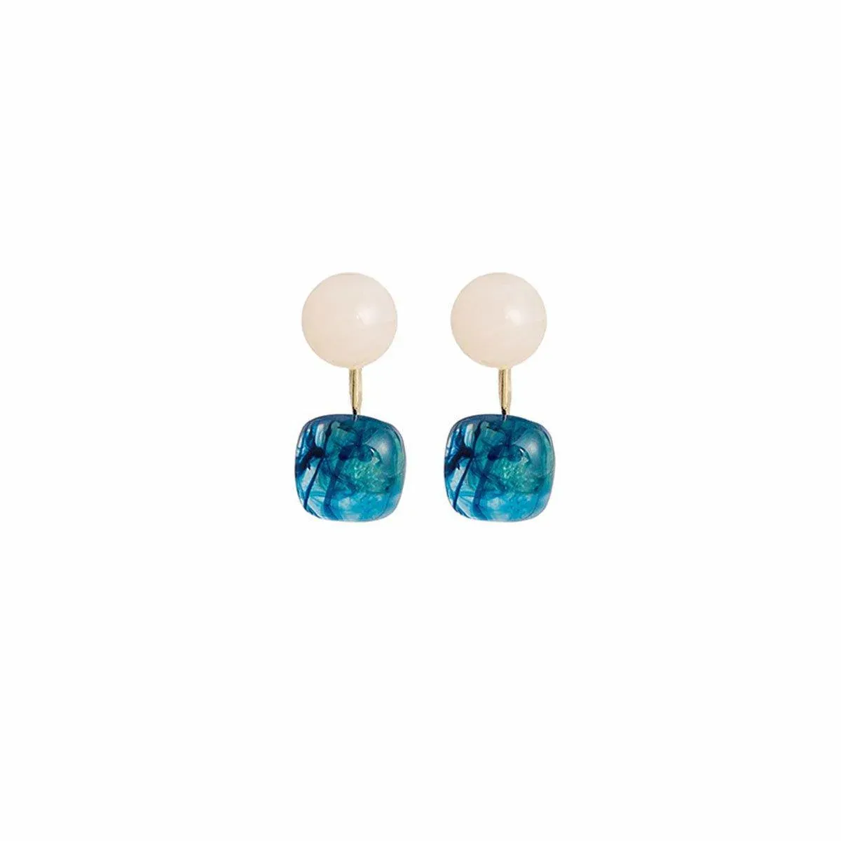 Small Fresh Blue Oil Earrings Retro Fashion Temperament Silver Needle Jewellery — image 2
