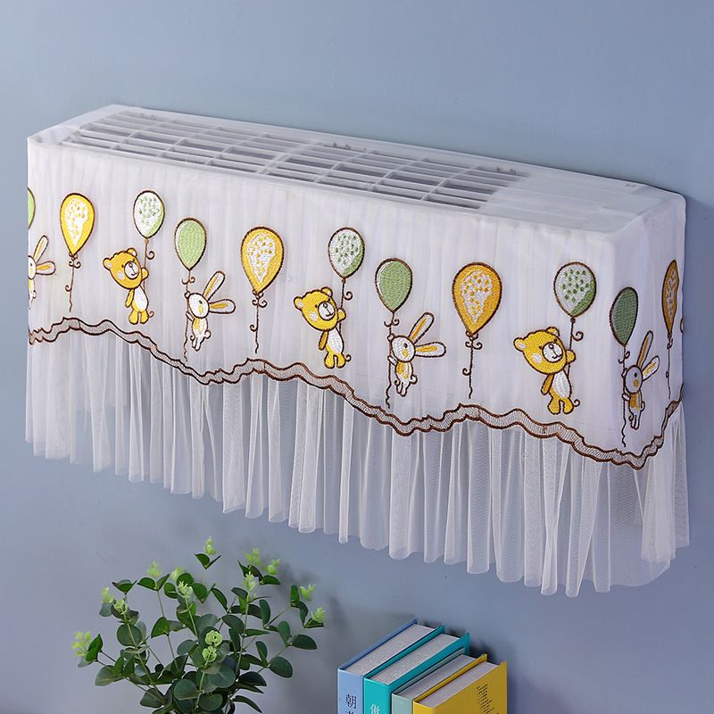 1.5P Air Conditioner Dust Cover Dustproof Wall Mounted Air Conditioner Protective Case Home Decorative Dust Cover Bear Rabbit Green Yellow Balloons