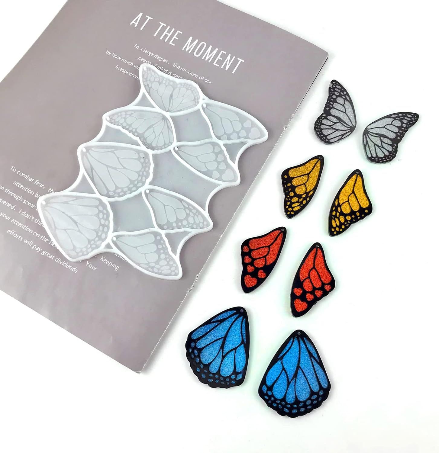 Butterfly-Wing Silicone Pendant Resin Molds with Hangings Hole for Earrings Resin molds Studs Earring Resin molds โ image 3