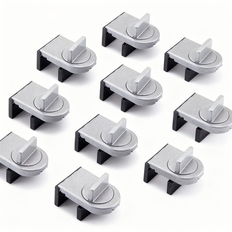 Aluminium Sliding Window Door Locks with Keys Security Lock Stop Anti Theft Sash Lock for Sliding Doors Windows, Pinch Proof Fall Prevention Durable 10pcs