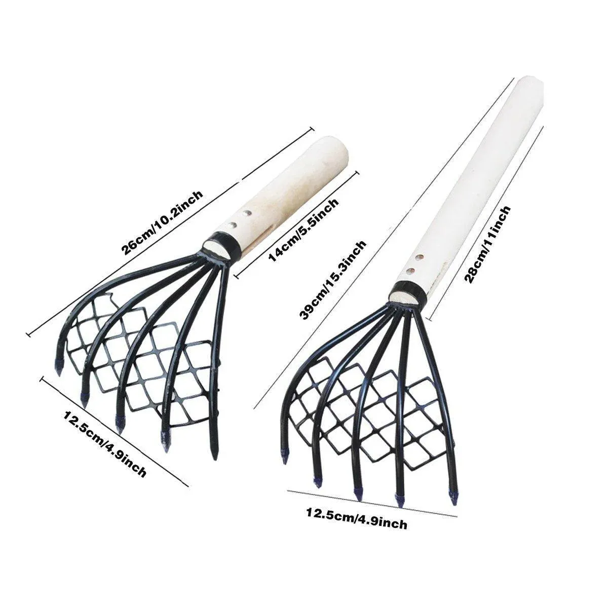 2X Clam Rake Net 5Claw Wood Handle Rake Shell Digging Tool Dig Seafood Tool โ image 3