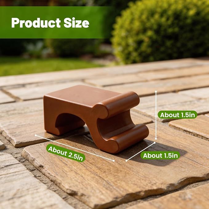 Plant Risers 3Pcs, 1.5 Inch Tall Durable Resin Plant Pot Feet for Outdoor & Indoor Planters, Frost Proof Flower Elevators for Garden, Lawn, Patio (Brown) — image 3