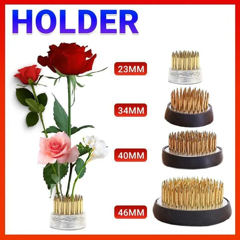 Round Flower Base Holder Spiky Frog Fixed Tool Floral Arrange For Ikebana Kenzan — image 2