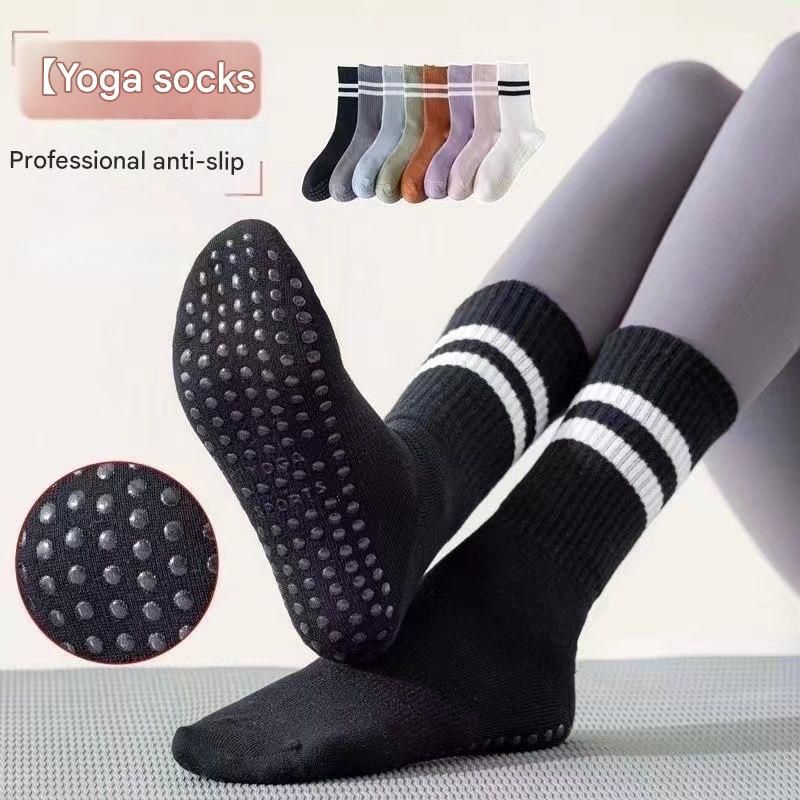 3-Pack Coffee color Anti-Slip Yoga Socks - Grippy Non-Slip Pilates Dance Fitness Socks for Women โ image 2