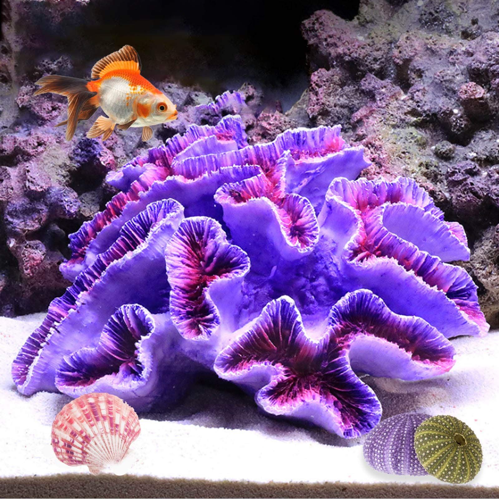 Aquarium Coral Ornaments Decor Fish Tank Plants Decoration for Aquarium Landscape, Coral Decor,Fake Coral Purple β image 5