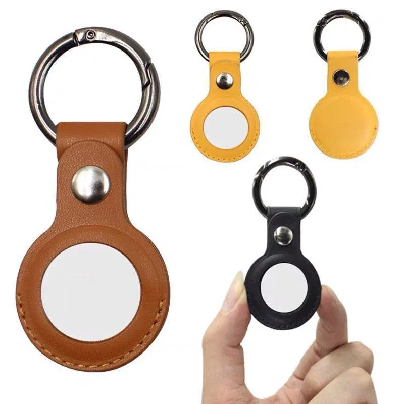 For Apple Airtag Leather Case Cover Air Tag Keychain Holder Sleeve Shell Tracker - Blue — image 5